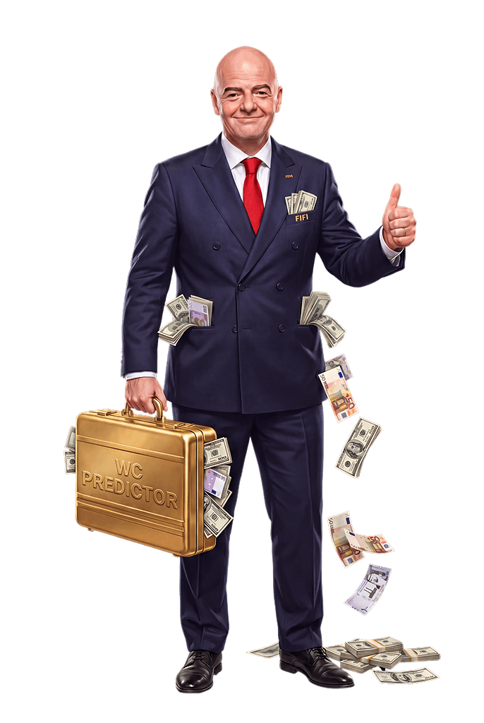 FIFA boss with the WC Predictor briefcase